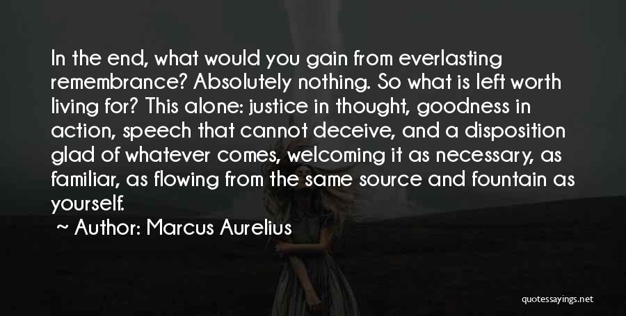 Marcus Aurelius Quotes: In The End, What Would You Gain From Everlasting Remembrance? Absolutely Nothing. So What Is Left Worth Living For? This