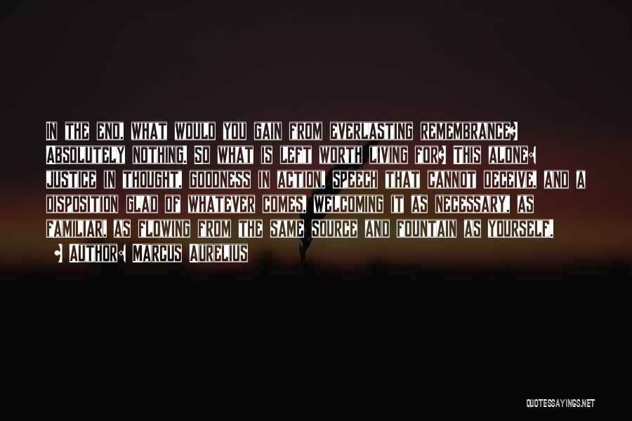 Marcus Aurelius Quotes: In The End, What Would You Gain From Everlasting Remembrance? Absolutely Nothing. So What Is Left Worth Living For? This