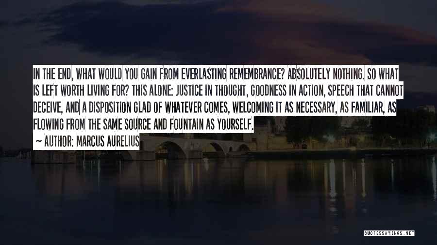 Marcus Aurelius Quotes: In The End, What Would You Gain From Everlasting Remembrance? Absolutely Nothing. So What Is Left Worth Living For? This