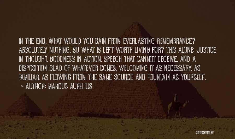 Marcus Aurelius Quotes: In The End, What Would You Gain From Everlasting Remembrance? Absolutely Nothing. So What Is Left Worth Living For? This