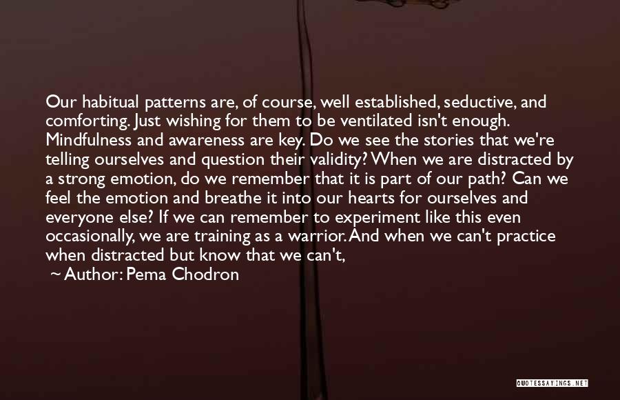 Pema Chodron Quotes: Our Habitual Patterns Are, Of Course, Well Established, Seductive, And Comforting. Just Wishing For Them To Be Ventilated Isn't Enough.