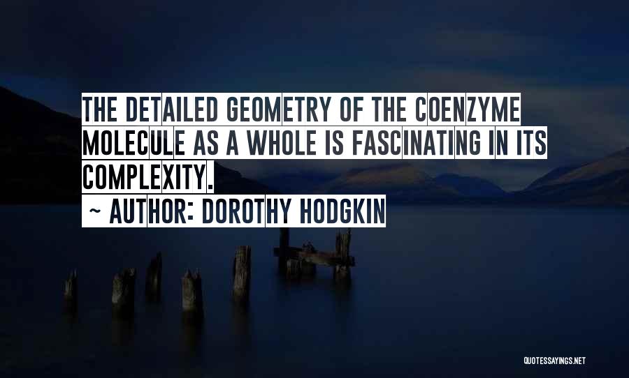 Dorothy Hodgkin Quotes: The Detailed Geometry Of The Coenzyme Molecule As A Whole Is Fascinating In Its Complexity.