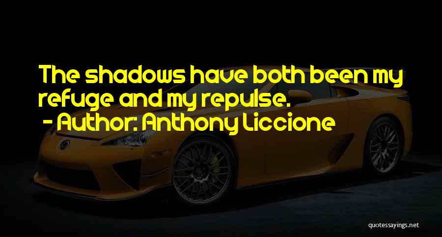 Anthony Liccione Quotes: The Shadows Have Both Been My Refuge And My Repulse.