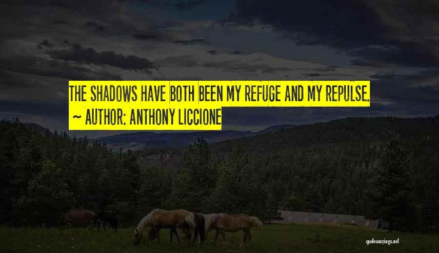 Anthony Liccione Quotes: The Shadows Have Both Been My Refuge And My Repulse.