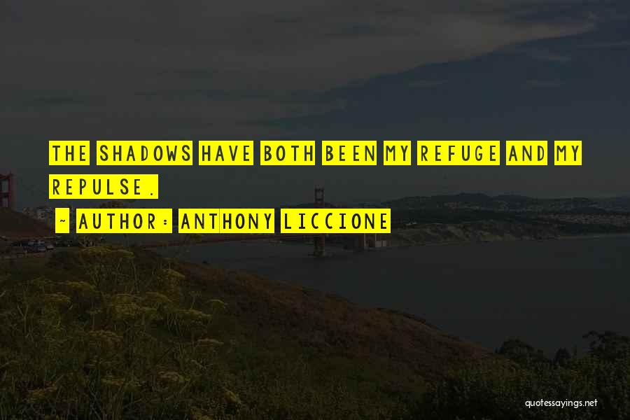 Anthony Liccione Quotes: The Shadows Have Both Been My Refuge And My Repulse.