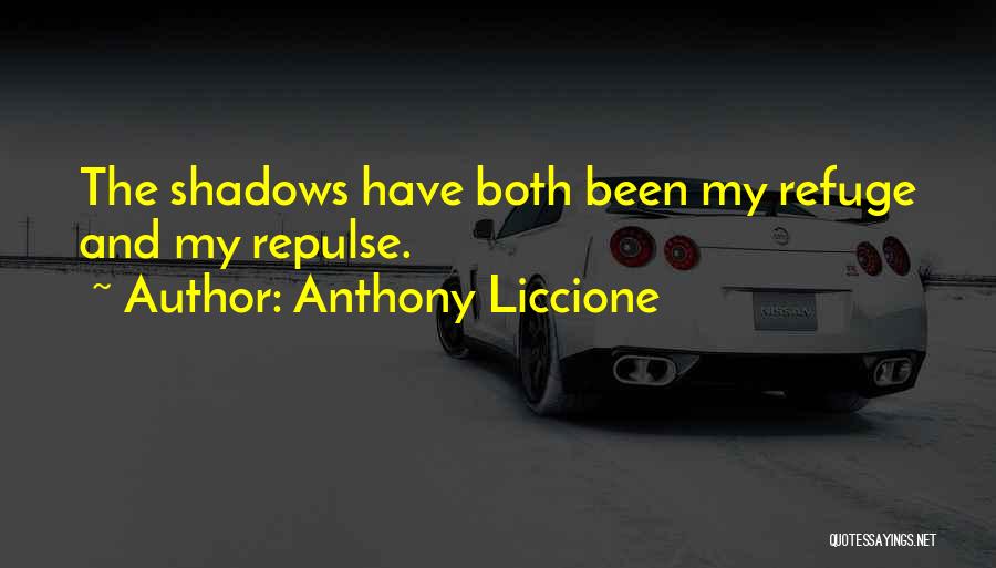 Anthony Liccione Quotes: The Shadows Have Both Been My Refuge And My Repulse.