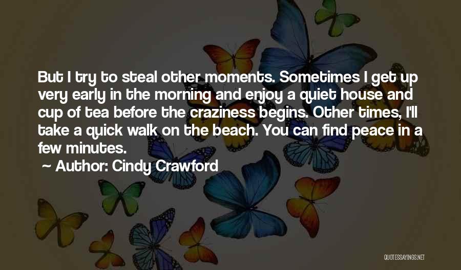 Cindy Crawford Quotes: But I Try To Steal Other Moments. Sometimes I Get Up Very Early In The Morning And Enjoy A Quiet