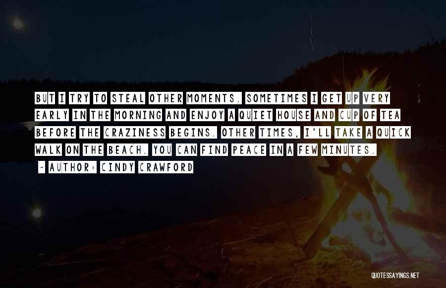 Cindy Crawford Quotes: But I Try To Steal Other Moments. Sometimes I Get Up Very Early In The Morning And Enjoy A Quiet
