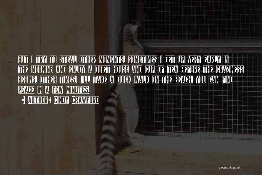 Cindy Crawford Quotes: But I Try To Steal Other Moments. Sometimes I Get Up Very Early In The Morning And Enjoy A Quiet