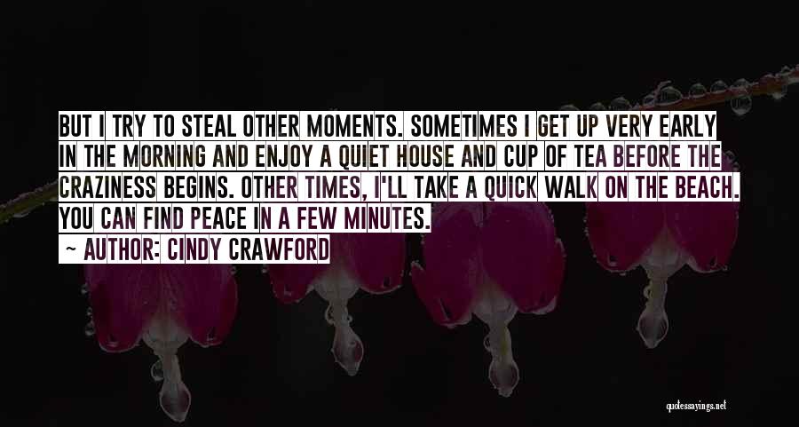 Cindy Crawford Quotes: But I Try To Steal Other Moments. Sometimes I Get Up Very Early In The Morning And Enjoy A Quiet