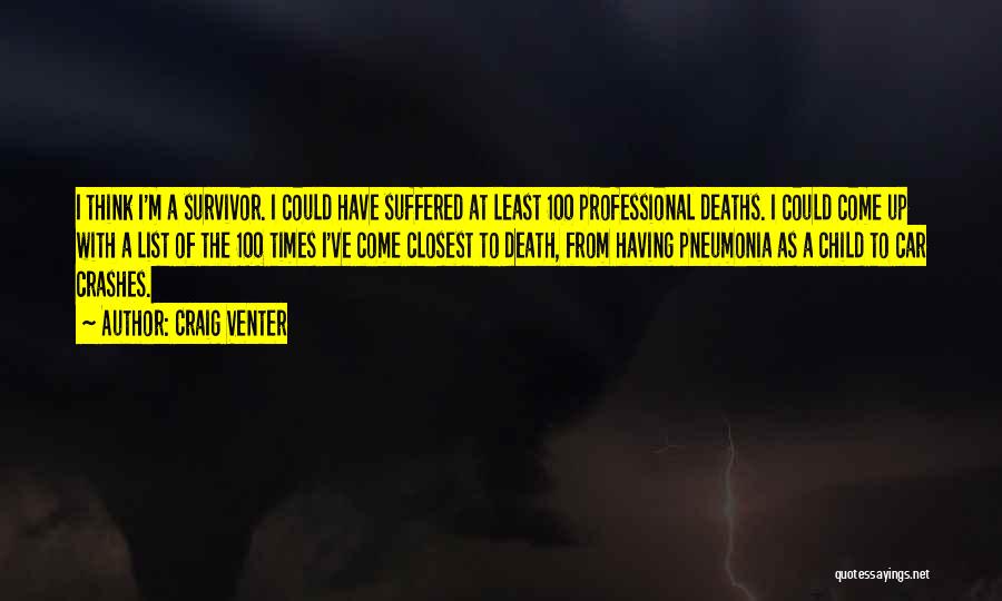 Craig Venter Quotes: I Think I'm A Survivor. I Could Have Suffered At Least 100 Professional Deaths. I Could Come Up With A