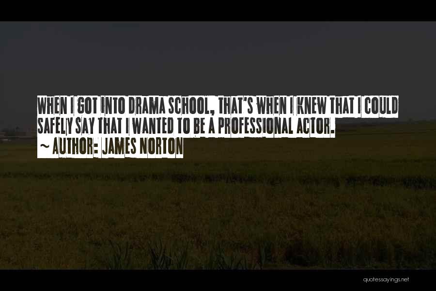James Norton Quotes: When I Got Into Drama School, That's When I Knew That I Could Safely Say That I Wanted To Be