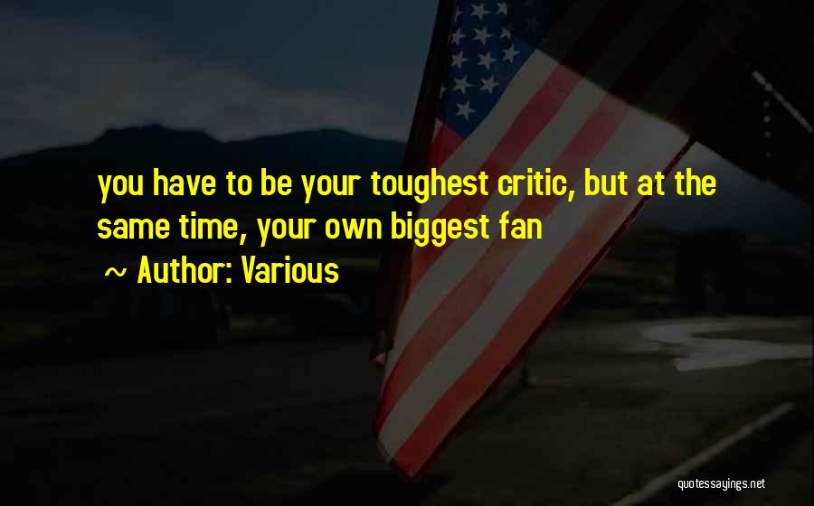 Various Quotes: You Have To Be Your Toughest Critic, But At The Same Time, Your Own Biggest Fan