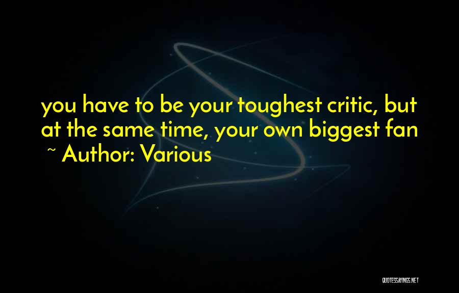 Various Quotes: You Have To Be Your Toughest Critic, But At The Same Time, Your Own Biggest Fan