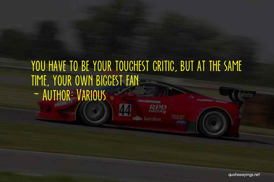 Various Quotes: You Have To Be Your Toughest Critic, But At The Same Time, Your Own Biggest Fan