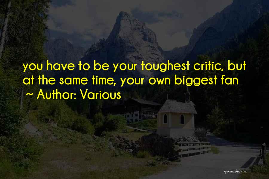 Various Quotes: You Have To Be Your Toughest Critic, But At The Same Time, Your Own Biggest Fan