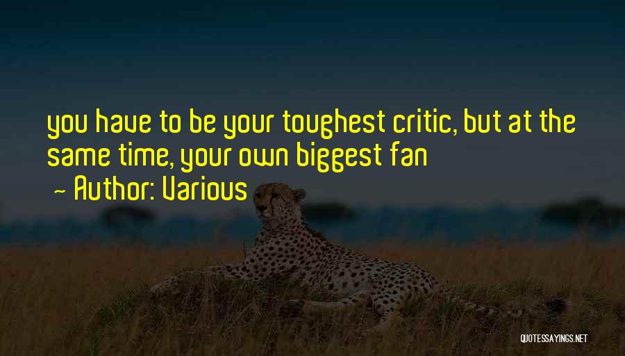 Various Quotes: You Have To Be Your Toughest Critic, But At The Same Time, Your Own Biggest Fan