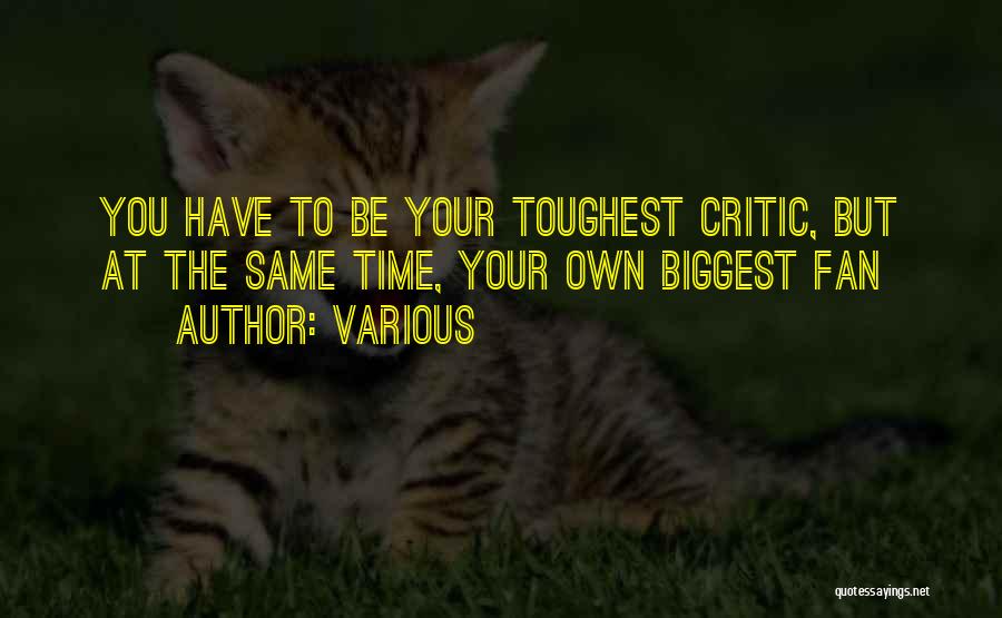 Various Quotes: You Have To Be Your Toughest Critic, But At The Same Time, Your Own Biggest Fan