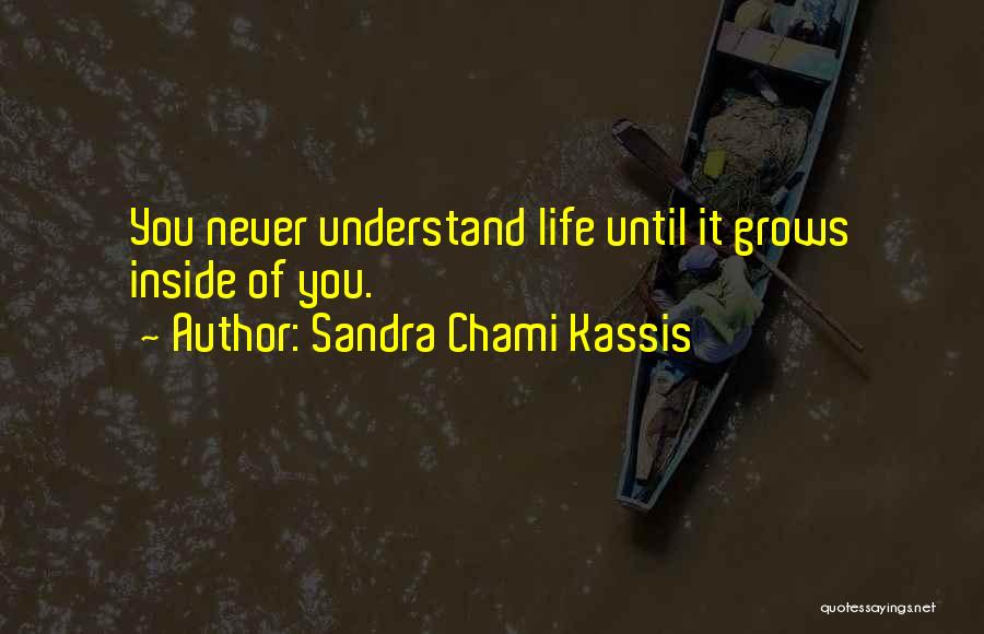 Sandra Chami Kassis Quotes: You Never Understand Life Until It Grows Inside Of You.