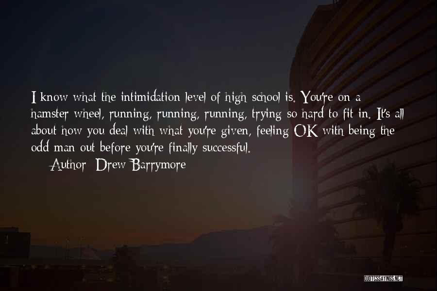 Drew Barrymore Quotes: I Know What The Intimidation Level Of High School Is. You're On A Hamster Wheel, Running, Running, Running, Trying So