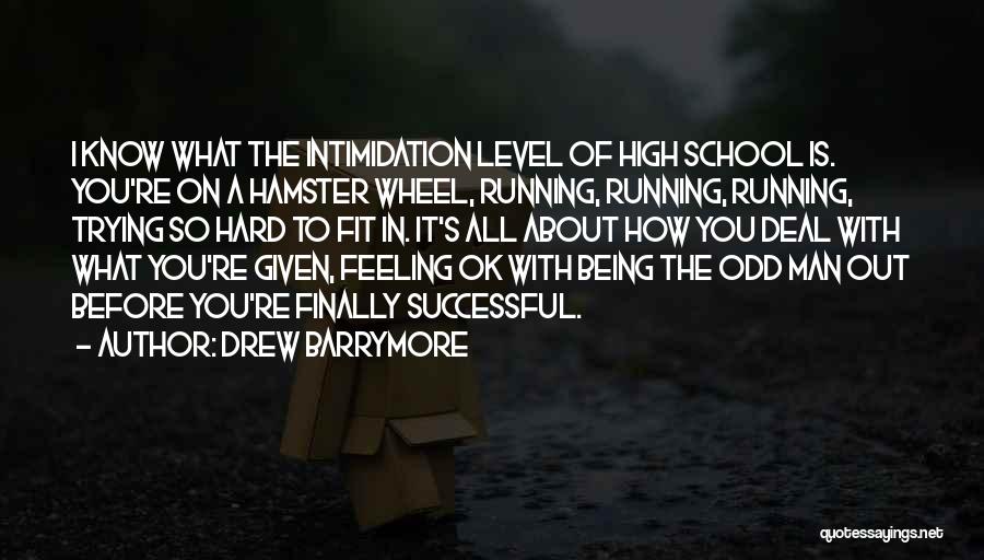 Drew Barrymore Quotes: I Know What The Intimidation Level Of High School Is. You're On A Hamster Wheel, Running, Running, Running, Trying So
