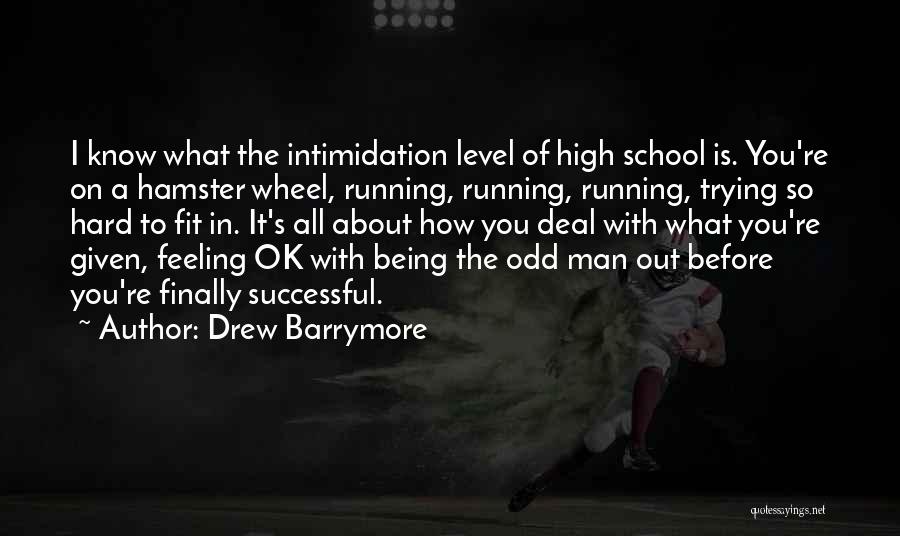 Drew Barrymore Quotes: I Know What The Intimidation Level Of High School Is. You're On A Hamster Wheel, Running, Running, Running, Trying So