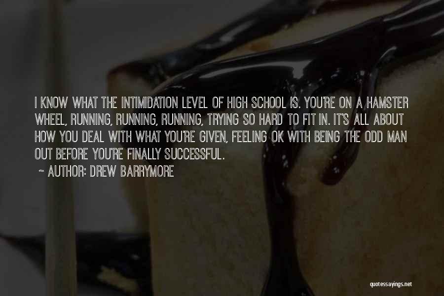 Drew Barrymore Quotes: I Know What The Intimidation Level Of High School Is. You're On A Hamster Wheel, Running, Running, Running, Trying So