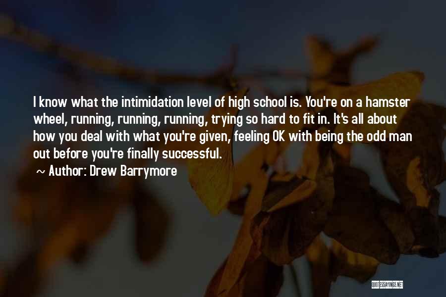 Drew Barrymore Quotes: I Know What The Intimidation Level Of High School Is. You're On A Hamster Wheel, Running, Running, Running, Trying So