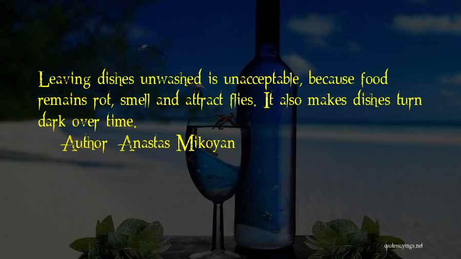 Anastas Mikoyan Quotes: Leaving Dishes Unwashed Is Unacceptable, Because Food Remains Rot, Smell And Attract Flies. It Also Makes Dishes Turn Dark Over