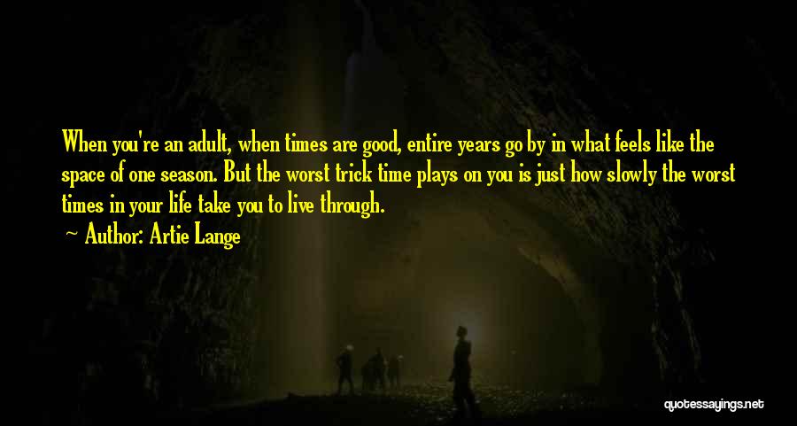 Artie Lange Quotes: When You're An Adult, When Times Are Good, Entire Years Go By In What Feels Like The Space Of One