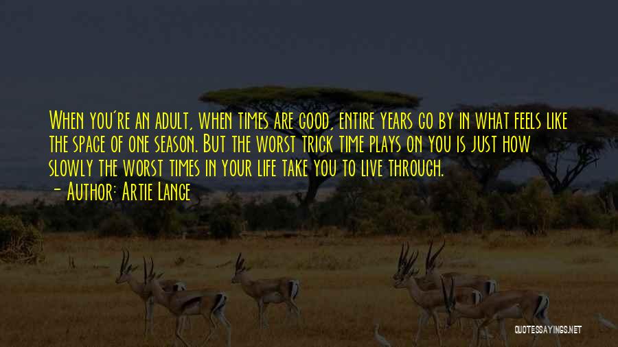 Artie Lange Quotes: When You're An Adult, When Times Are Good, Entire Years Go By In What Feels Like The Space Of One