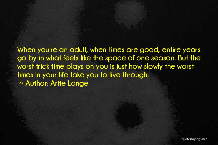 Artie Lange Quotes: When You're An Adult, When Times Are Good, Entire Years Go By In What Feels Like The Space Of One