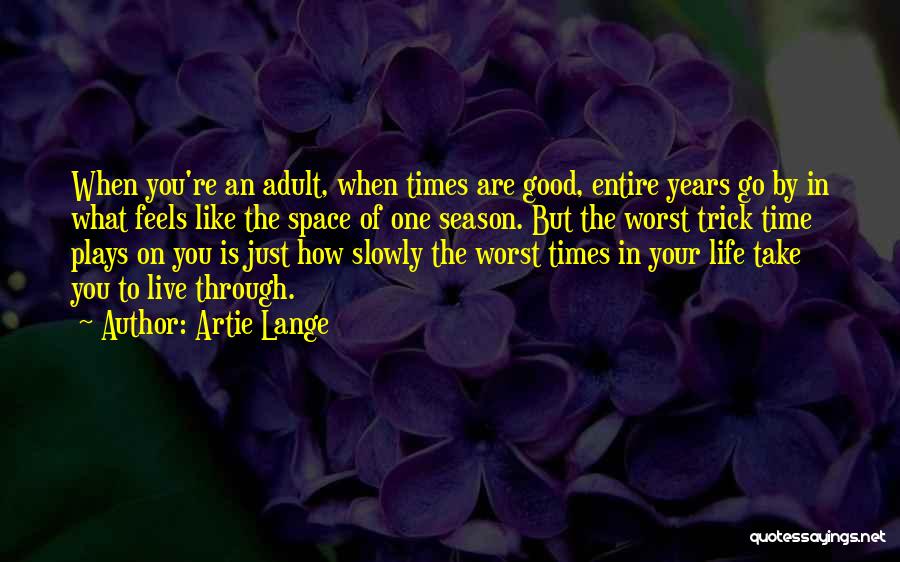 Artie Lange Quotes: When You're An Adult, When Times Are Good, Entire Years Go By In What Feels Like The Space Of One