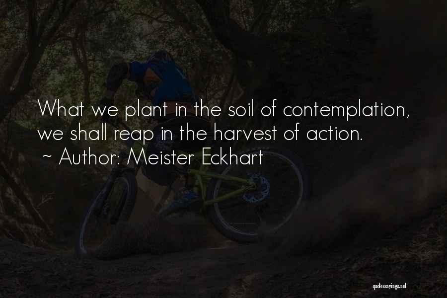 Meister Eckhart Quotes: What We Plant In The Soil Of Contemplation, We Shall Reap In The Harvest Of Action.