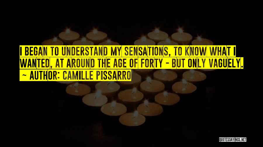 Camille Pissarro Quotes: I Began To Understand My Sensations, To Know What I Wanted, At Around The Age Of Forty - But Only