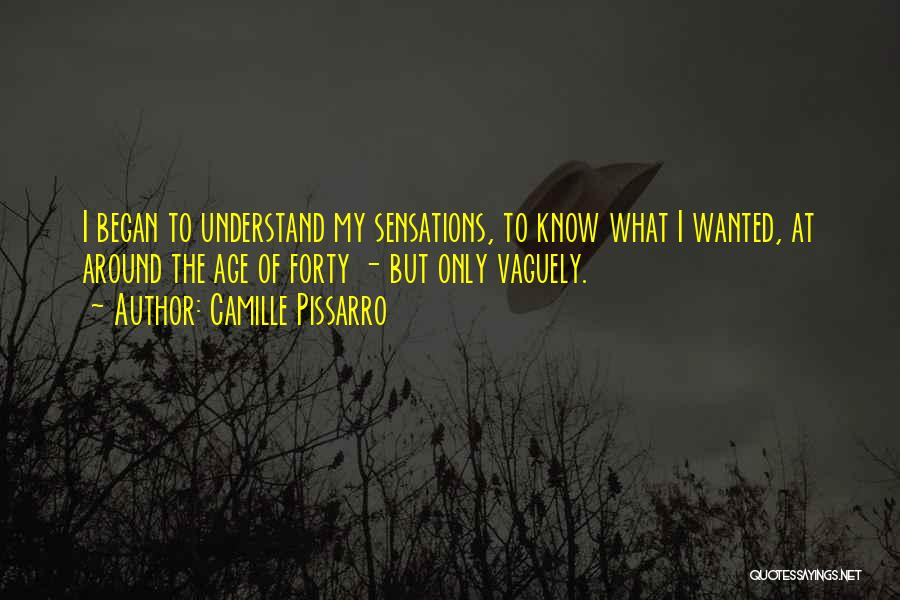 Camille Pissarro Quotes: I Began To Understand My Sensations, To Know What I Wanted, At Around The Age Of Forty - But Only