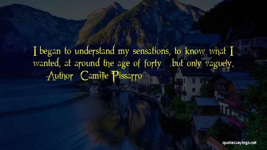 Camille Pissarro Quotes: I Began To Understand My Sensations, To Know What I Wanted, At Around The Age Of Forty - But Only