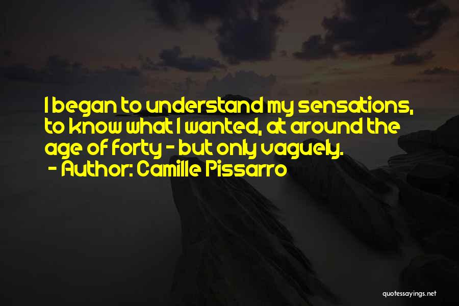 Camille Pissarro Quotes: I Began To Understand My Sensations, To Know What I Wanted, At Around The Age Of Forty - But Only