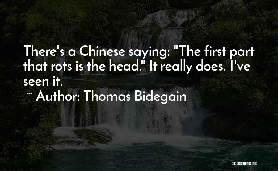 Thomas Bidegain Quotes: There's A Chinese Saying: The First Part That Rots Is The Head. It Really Does. I've Seen It.