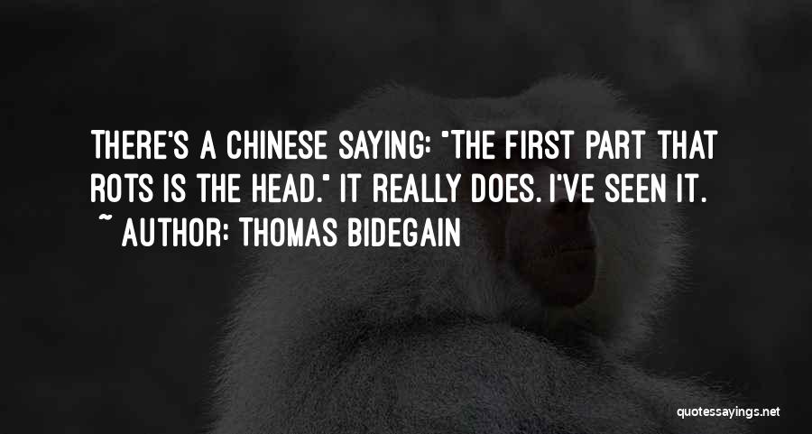 Thomas Bidegain Quotes: There's A Chinese Saying: The First Part That Rots Is The Head. It Really Does. I've Seen It.