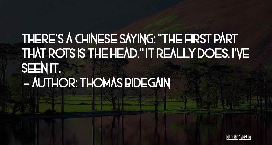 Thomas Bidegain Quotes: There's A Chinese Saying: The First Part That Rots Is The Head. It Really Does. I've Seen It.