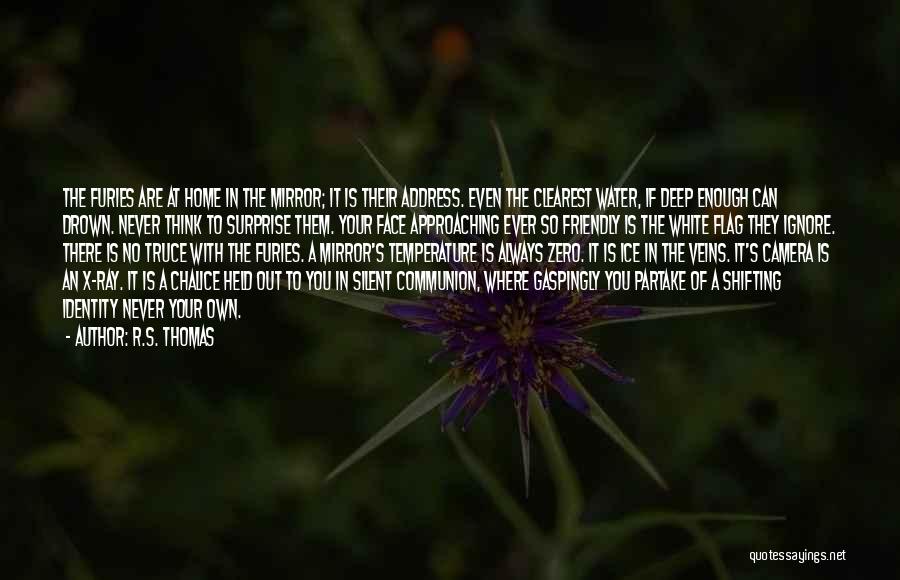 R.S. Thomas Quotes: The Furies Are At Home In The Mirror; It Is Their Address. Even The Clearest Water, If Deep Enough Can