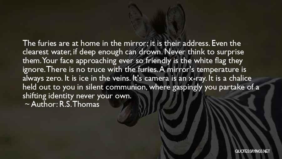 R.S. Thomas Quotes: The Furies Are At Home In The Mirror; It Is Their Address. Even The Clearest Water, If Deep Enough Can