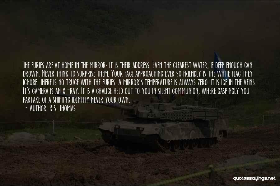 R.S. Thomas Quotes: The Furies Are At Home In The Mirror; It Is Their Address. Even The Clearest Water, If Deep Enough Can