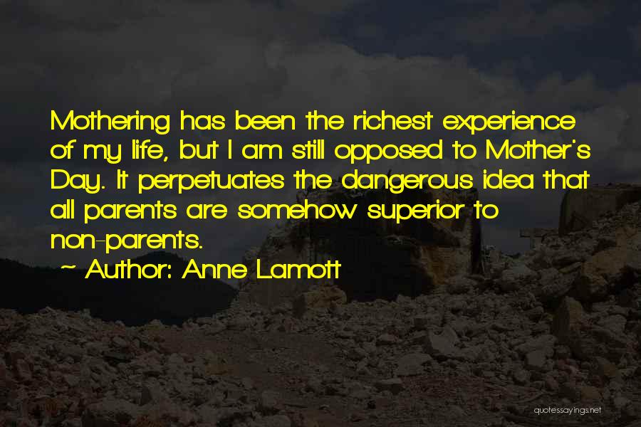 Anne Lamott Quotes: Mothering Has Been The Richest Experience Of My Life, But I Am Still Opposed To Mother's Day. It Perpetuates The