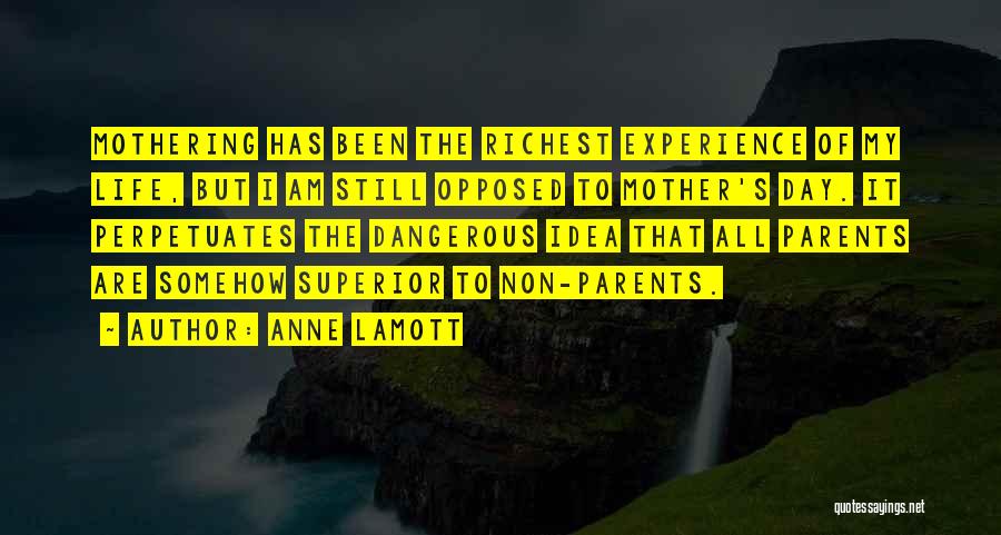 Anne Lamott Quotes: Mothering Has Been The Richest Experience Of My Life, But I Am Still Opposed To Mother's Day. It Perpetuates The