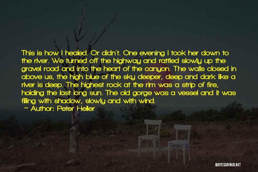 Peter Heller Quotes: This Is How I Healed. Or Didn't. One Evening I Took Her Down To The River. We Turned Off The