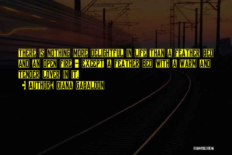 Diana Gabaldon Quotes: There Is Nothing More Delightful In Life Than A Feather Bed And An Open Fire - Except A Feather Bed
