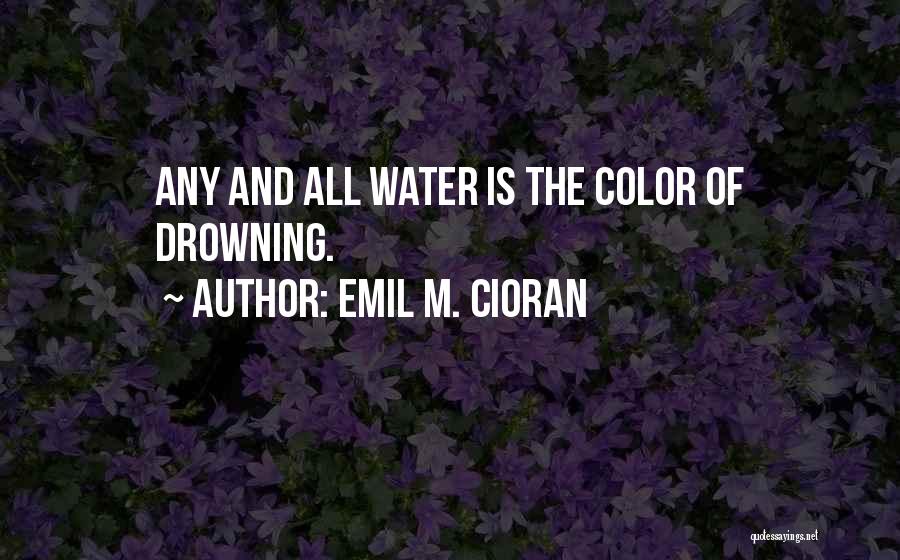 Emil M. Cioran Quotes: Any And All Water Is The Color Of Drowning.
