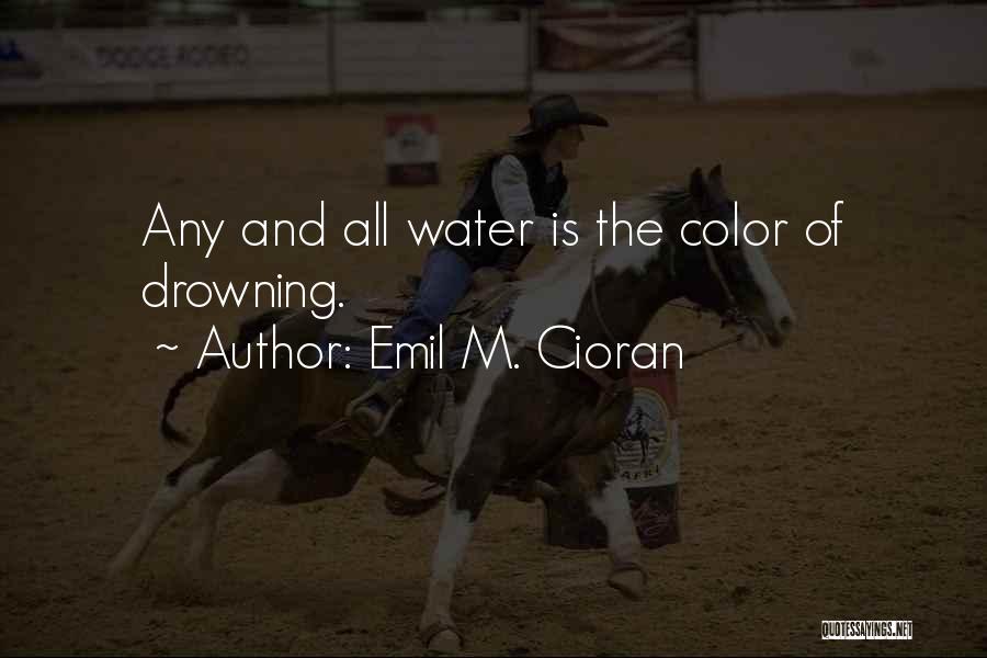 Emil M. Cioran Quotes: Any And All Water Is The Color Of Drowning.